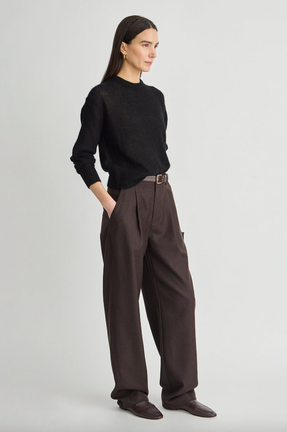 Long Bari Trouser, Chocolate