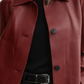 Emy Leather Classic Jacket, Saffran Red