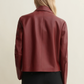 Emy Leather Classic Jacket, Saffran Red