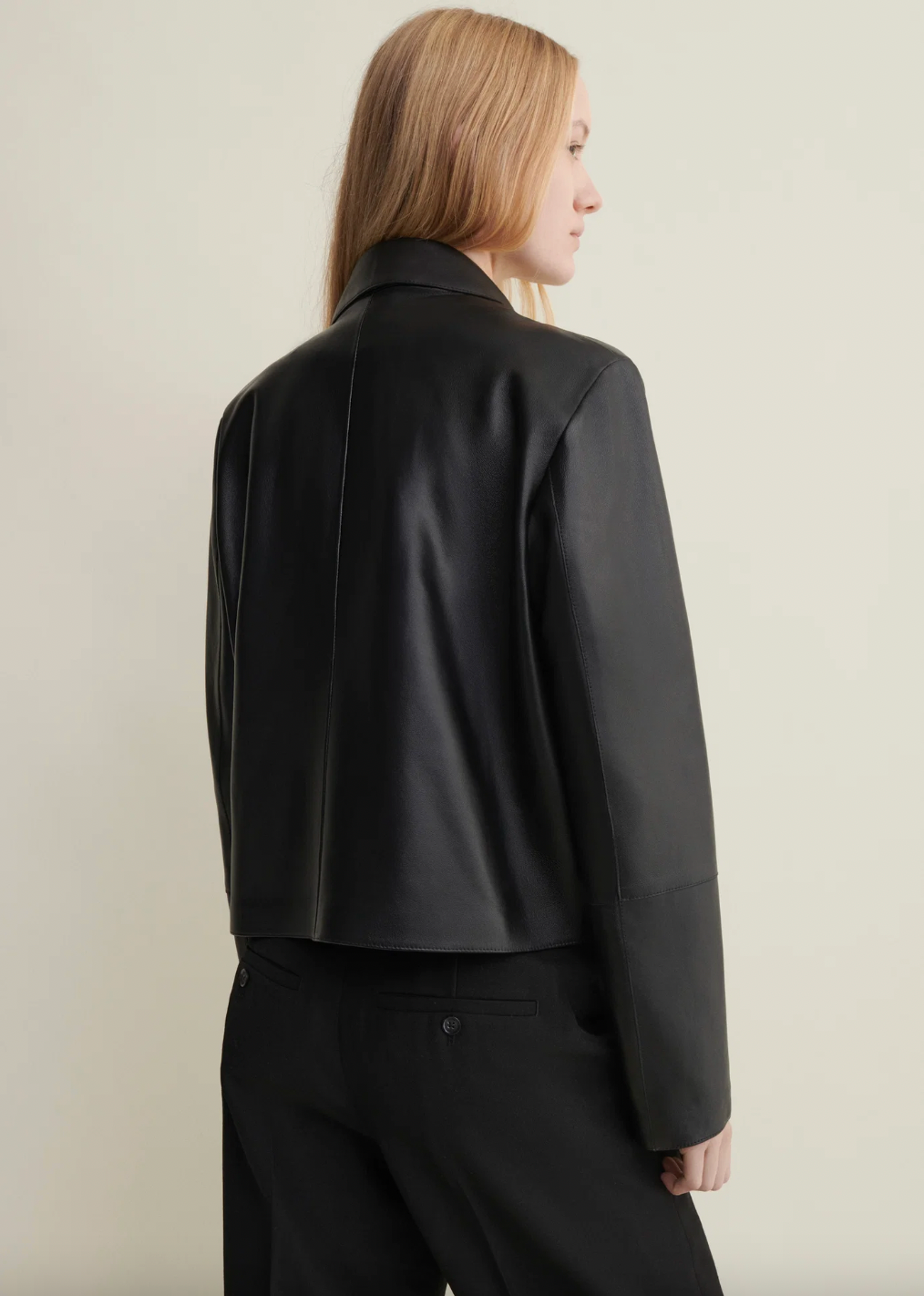 Emy Leather Classic Jacket, Black
