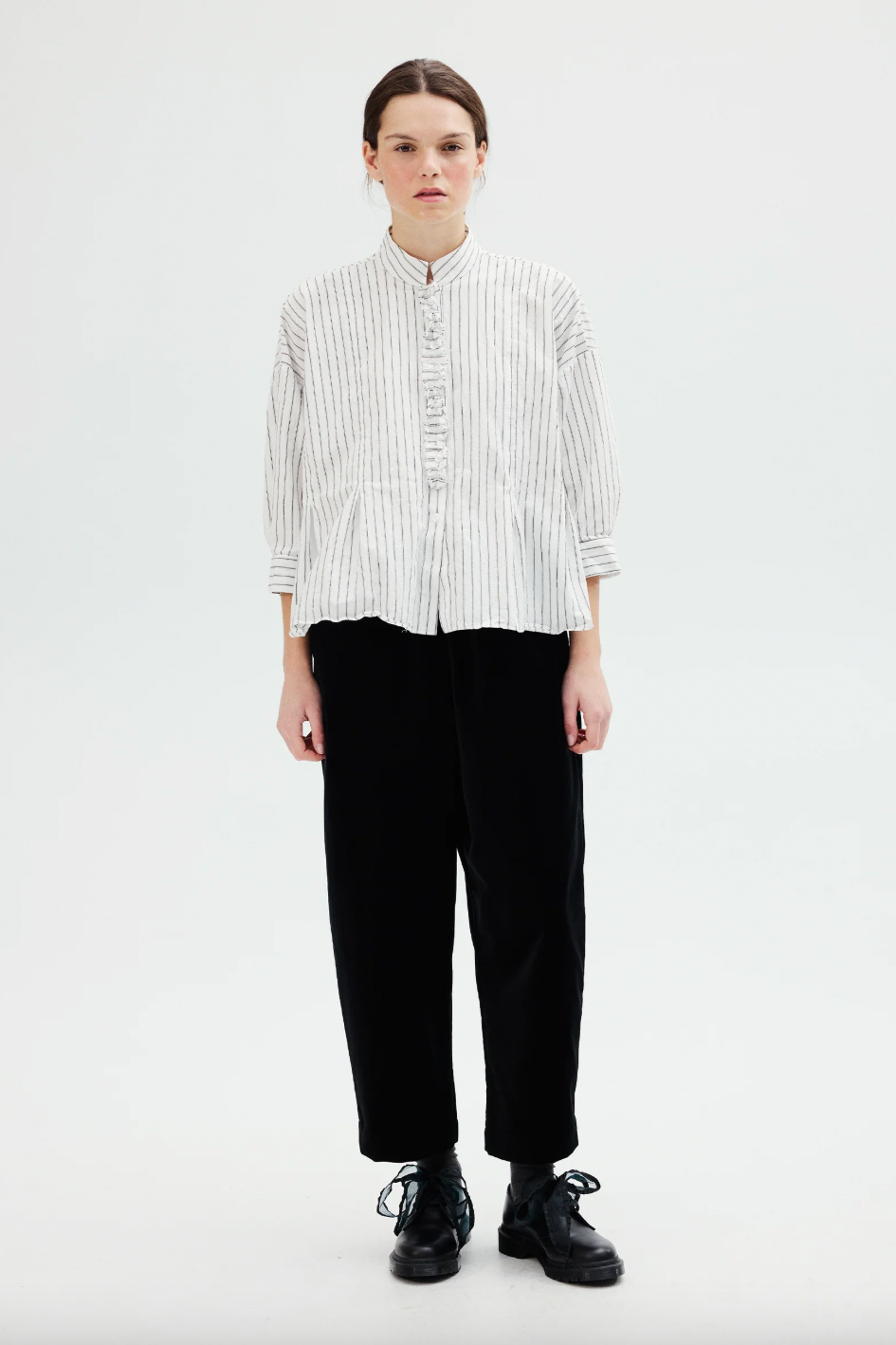 Cecil Blouse, Black White Pinstripe