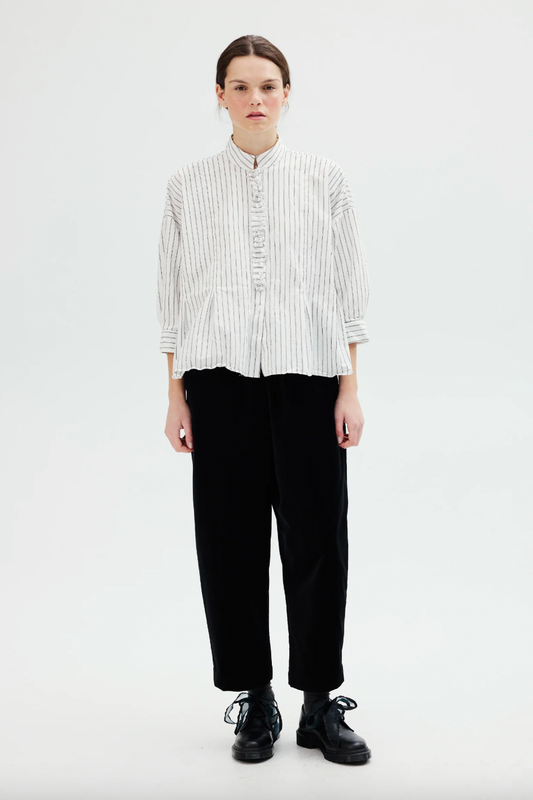 Cecil Blouse, Black White Pinstripe