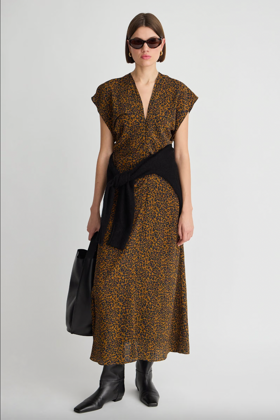 Monde Silk Bias Maxi Dress, Leo Floral Midnight
