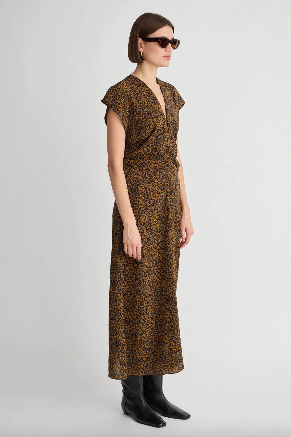 Monde Silk Bias Maxi Dress, Leo Floral Midnight