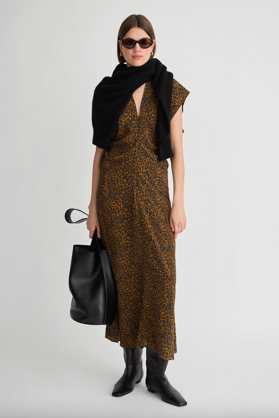 Monde Silk Bias Maxi Dress, Leo Floral Midnight