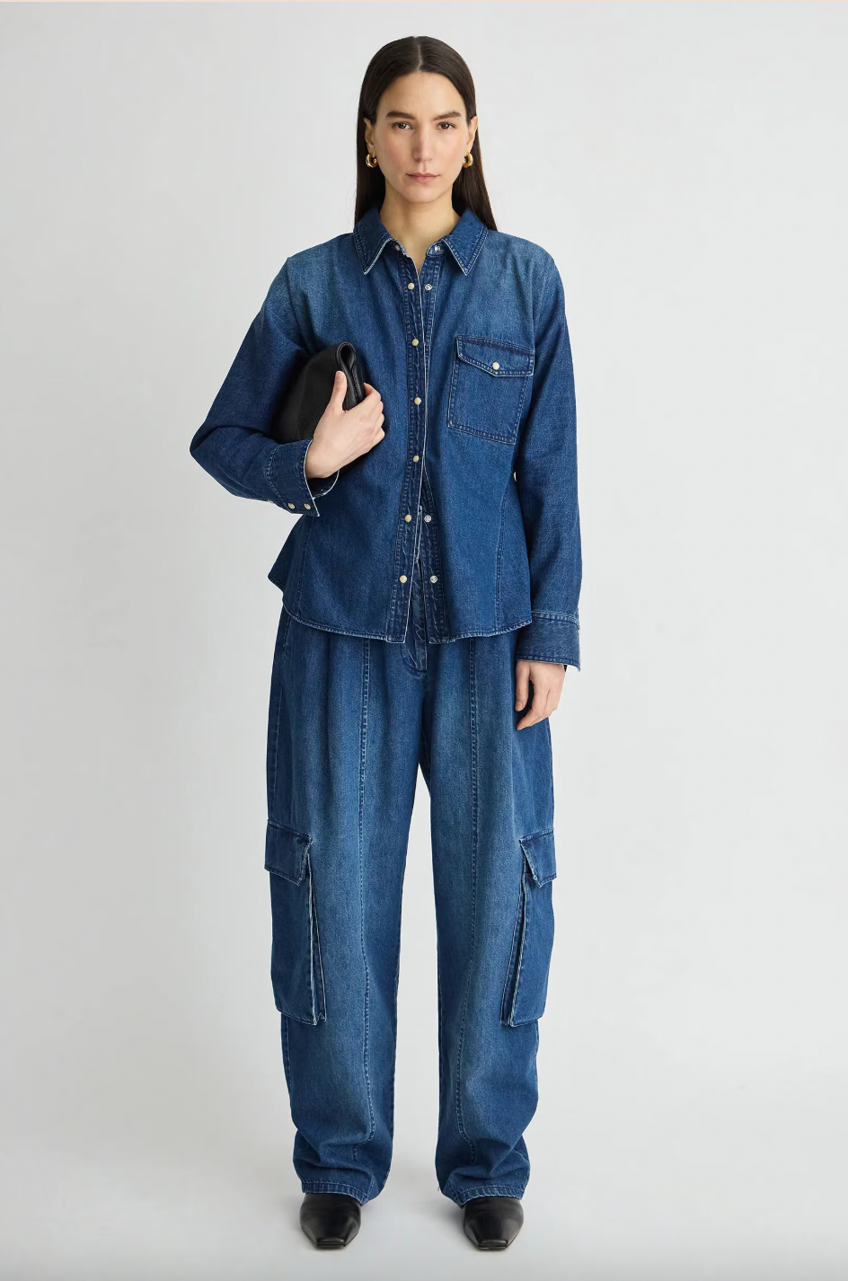 Anni Denim Button-Up, Bluey