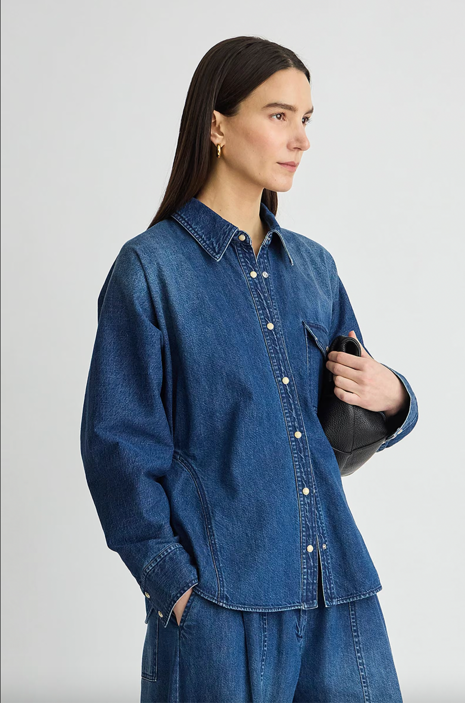 Anni Denim Button-Up, Bluey