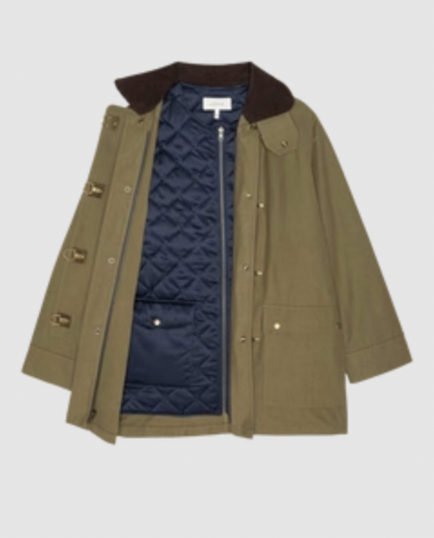 Firefighter Jacket, Olive With Chocolate
