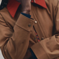 Swingy Jacket, Rust With Bright Red