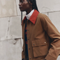 Swingy Jacket, Rust With Bright Red