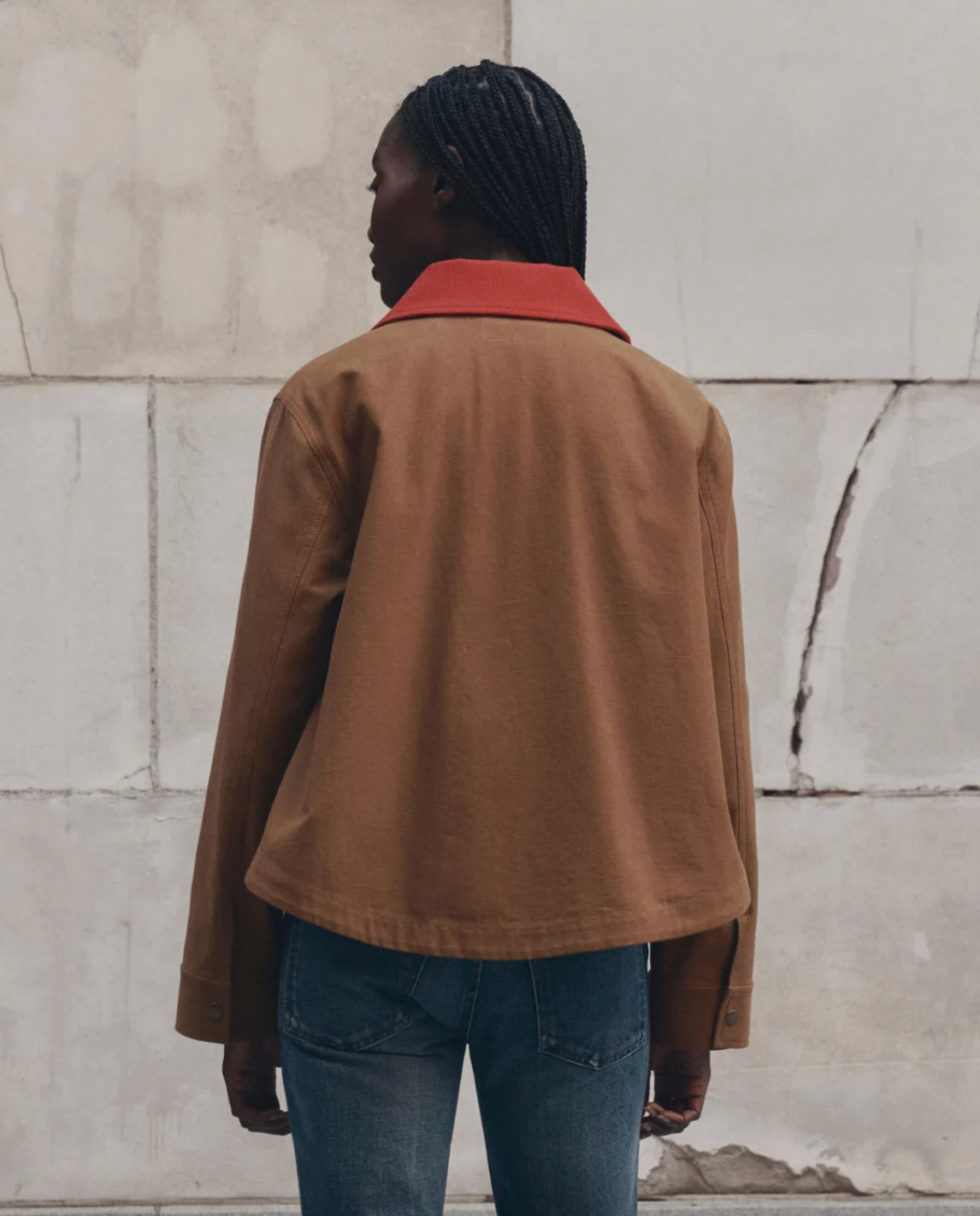 Swingy Jacket, Rust With Bright Red