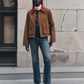Swingy Jacket, Rust With Bright Red