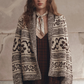 Nordic Flower Lodge Cardigan, Marled Chestnut