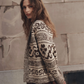 Nordic Flower Lodge Cardigan, Marled Chestnut