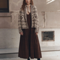 Nordic Flower Lodge Cardigan, Marled Chestnut