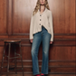 Cashmere Cable Lodge Cardigan, Cream