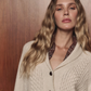 Cashmere Cable Lodge Cardigan, Cream