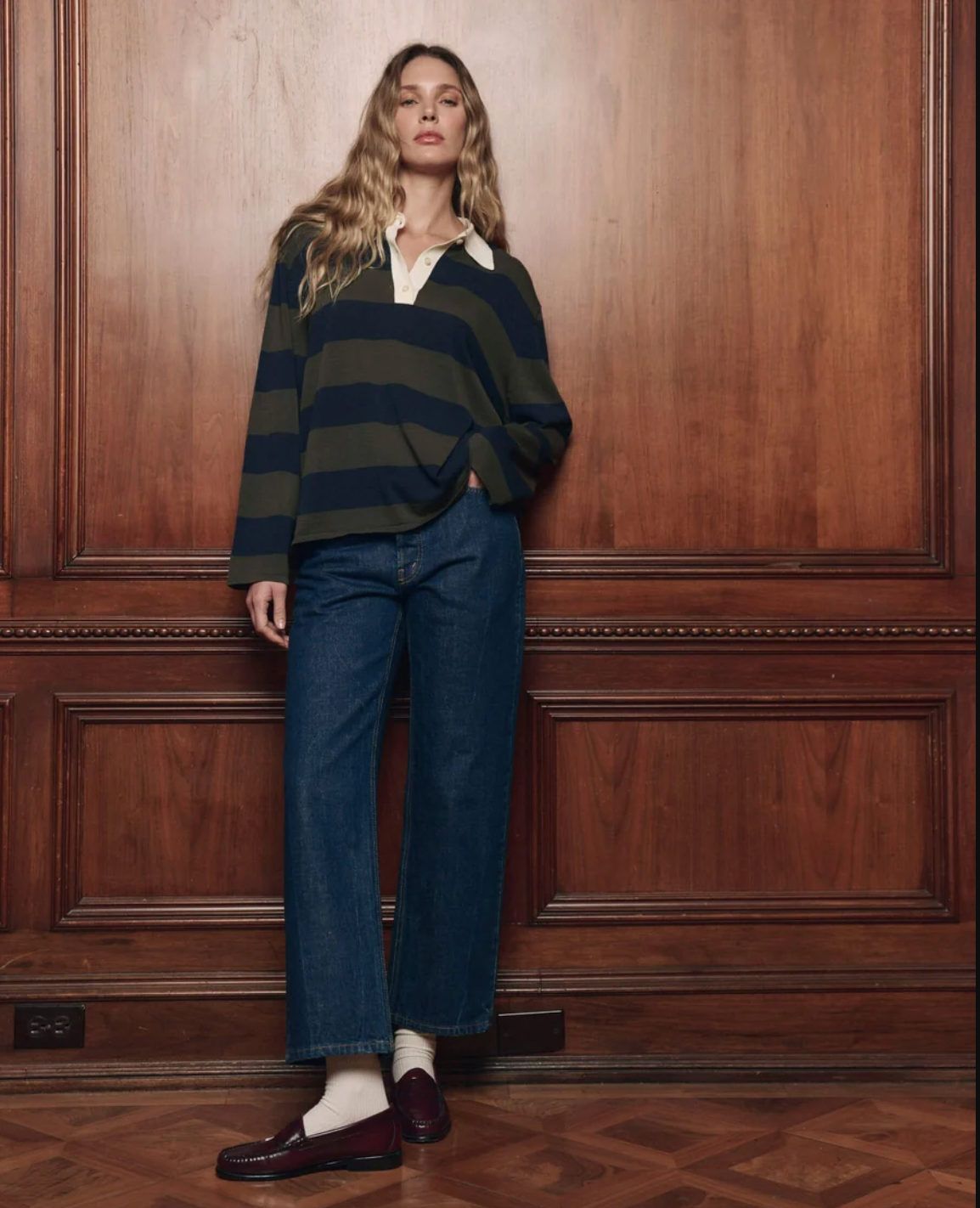 Academy Polo Sweater, Army League Stripe