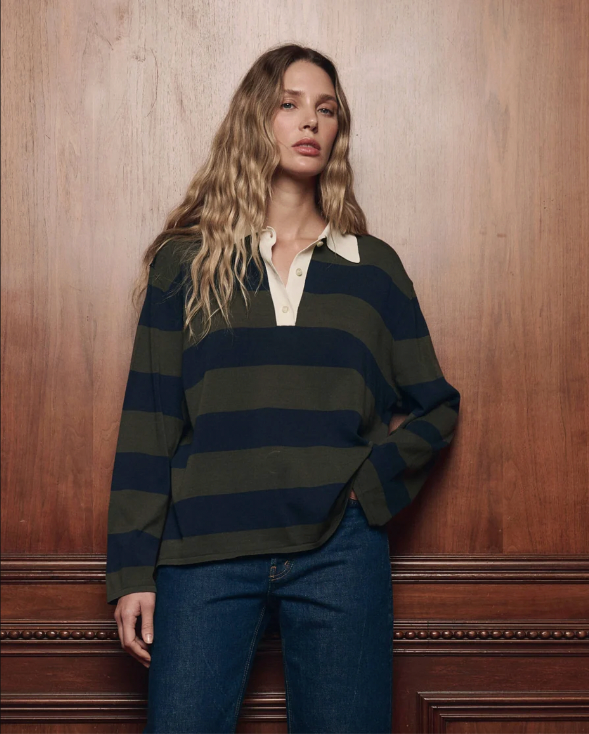 Academy Polo Sweater, Army League Stripe