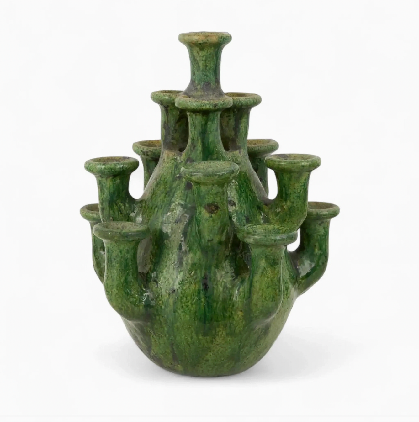Large Moroccan Tamegroute Multi-Neck Vase & Candle Holder