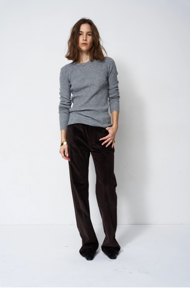 Rib Slim Sweater, Graphite