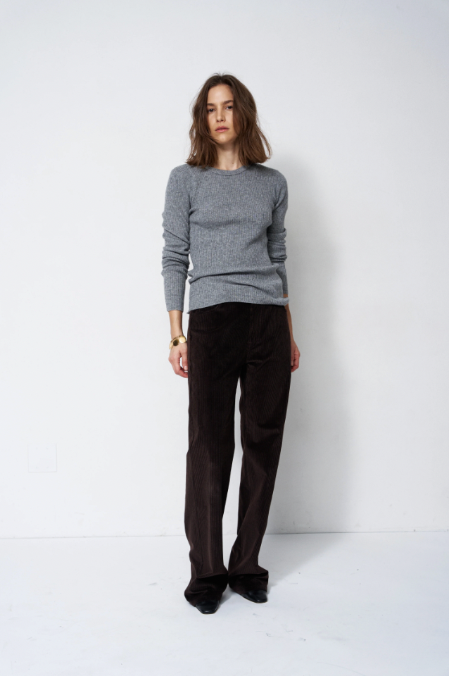 Rib Slim Sweater, Graphite