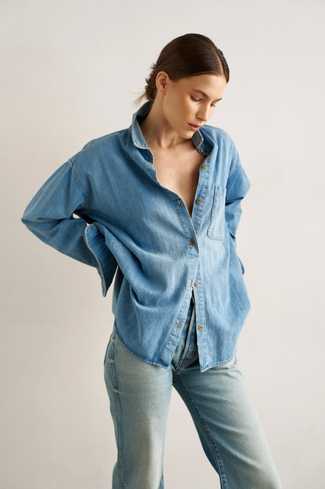 Essential Denim Shirt, Timeworn Indigo
