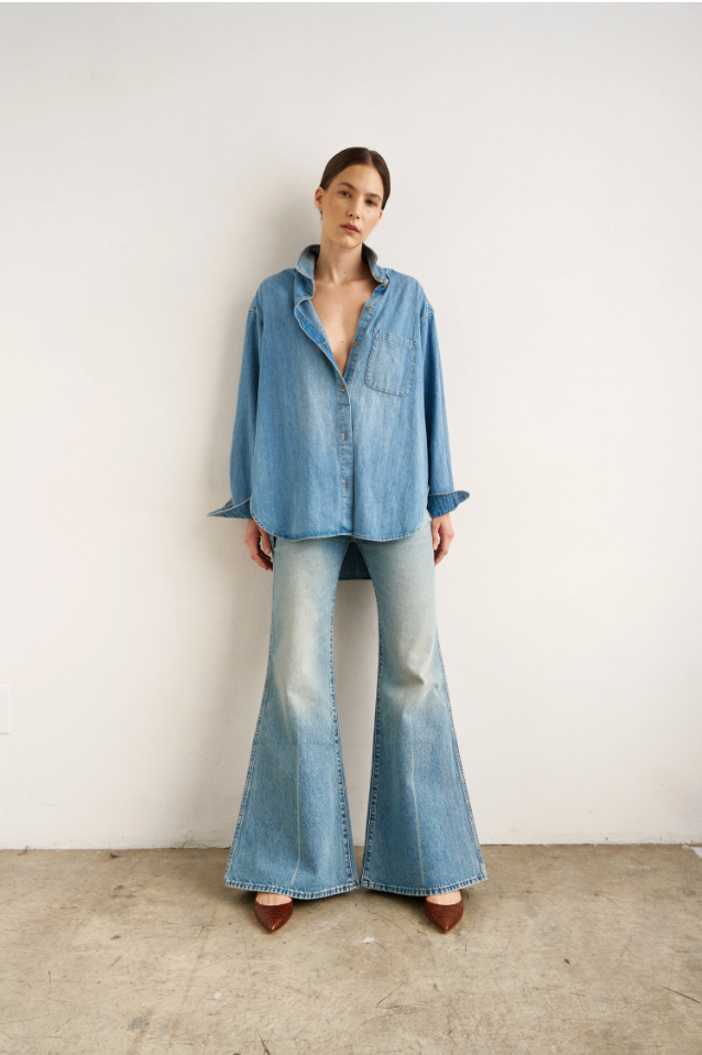 Essential Denim Shirt, Timeworn Indigo