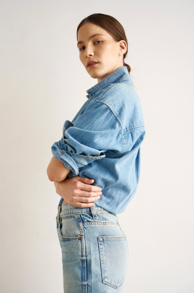 Essential Denim Shirt, Timeworn Indigo
