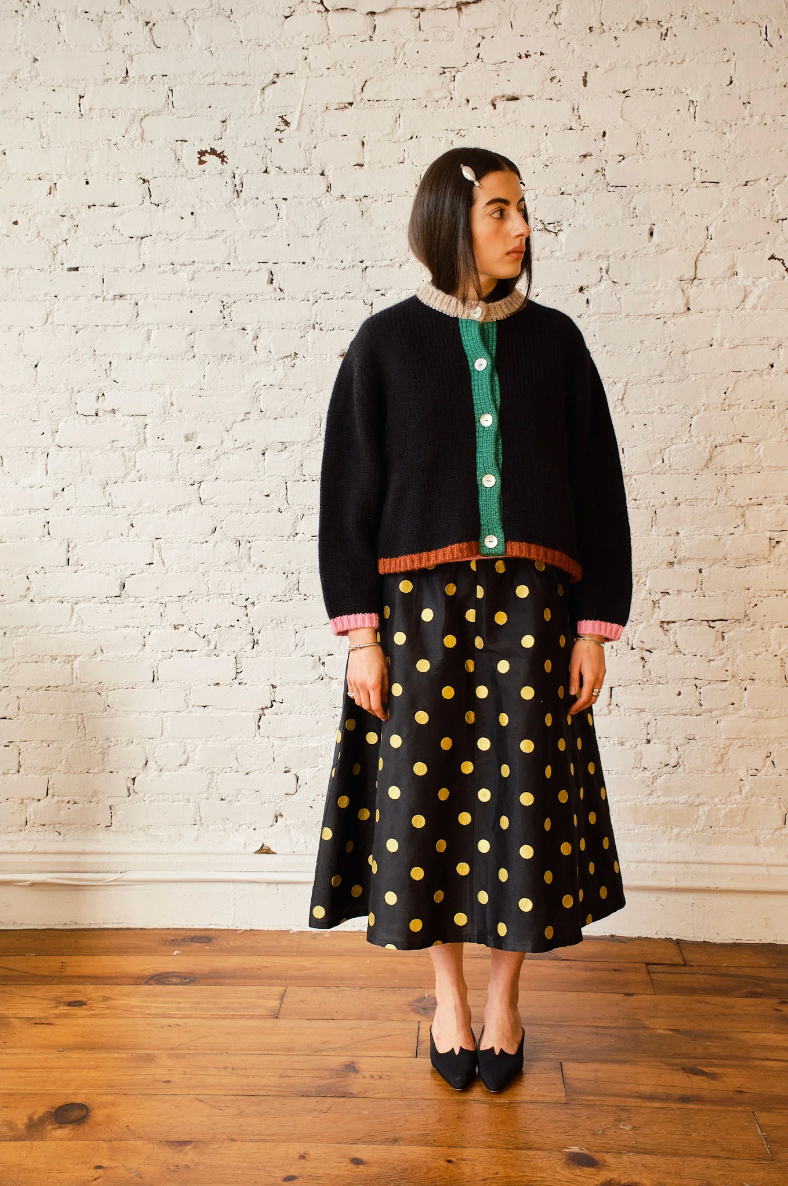 Sheba Cardigan, Black Colorblock