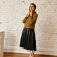 Sutton Striped Cardigan, Mustard/Choc