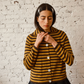 Sutton Striped Cardigan, Mustard/Choc
