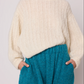 Plush Airy Balloon Sleeve Sweater, Cream