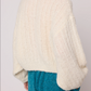 Plush Airy Balloon Sleeve Sweater, Cream