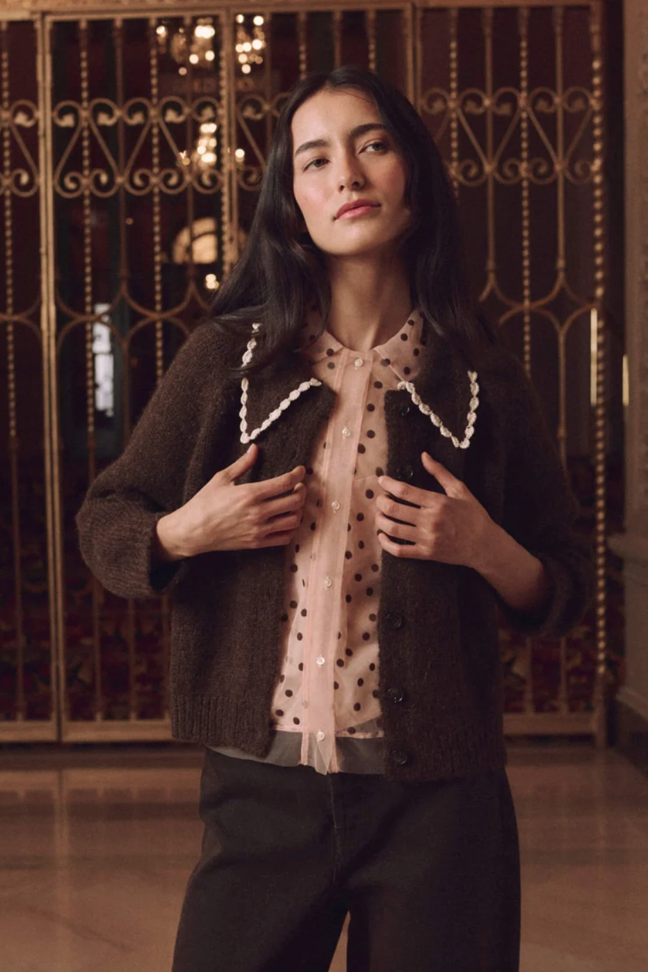 Crochet Collar Cardigan