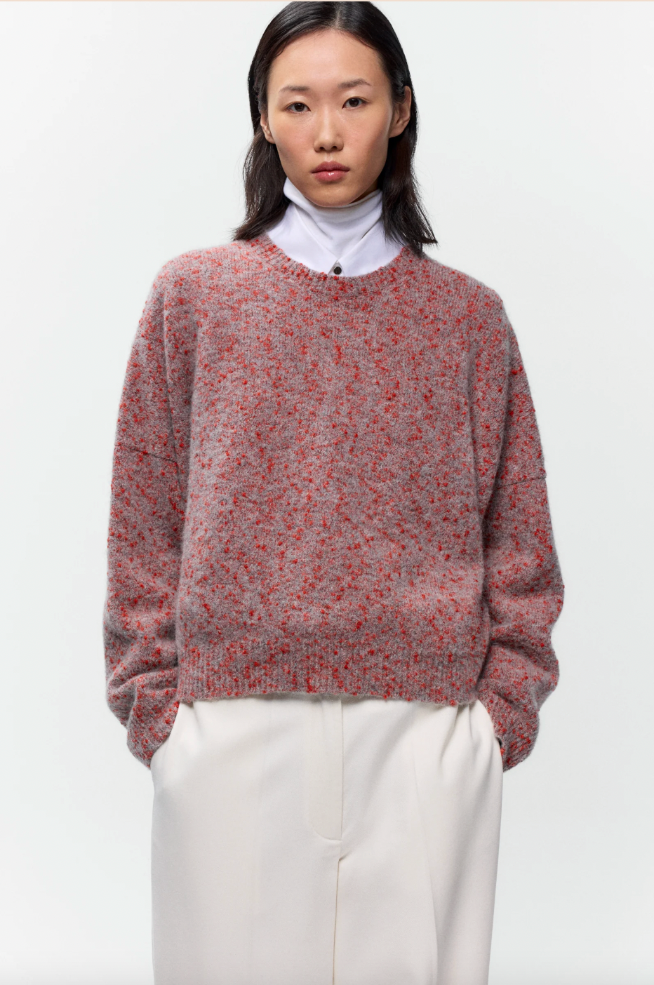 Speckled Crewneck Sweater, Malva