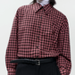 Checked Oversized Shirt, Orange/Black