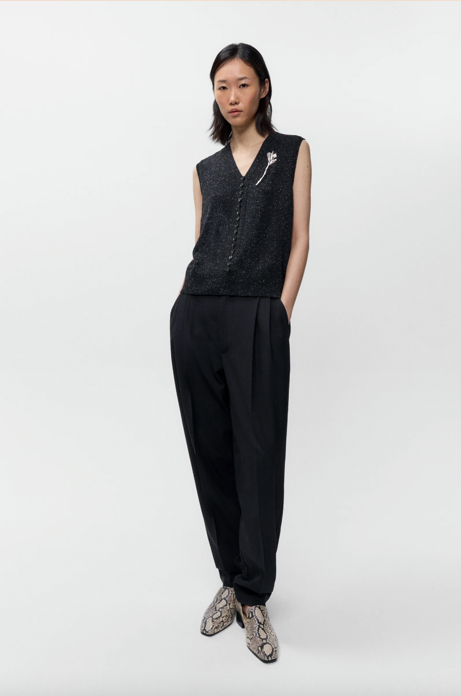 Silk & Wool Flecked Waistcoat