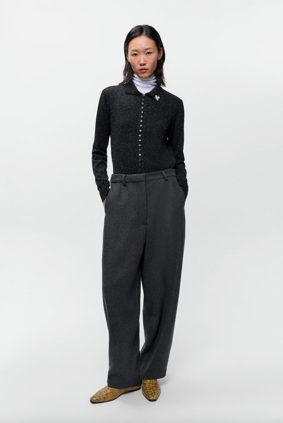 Silk & Wool Flecked Polo