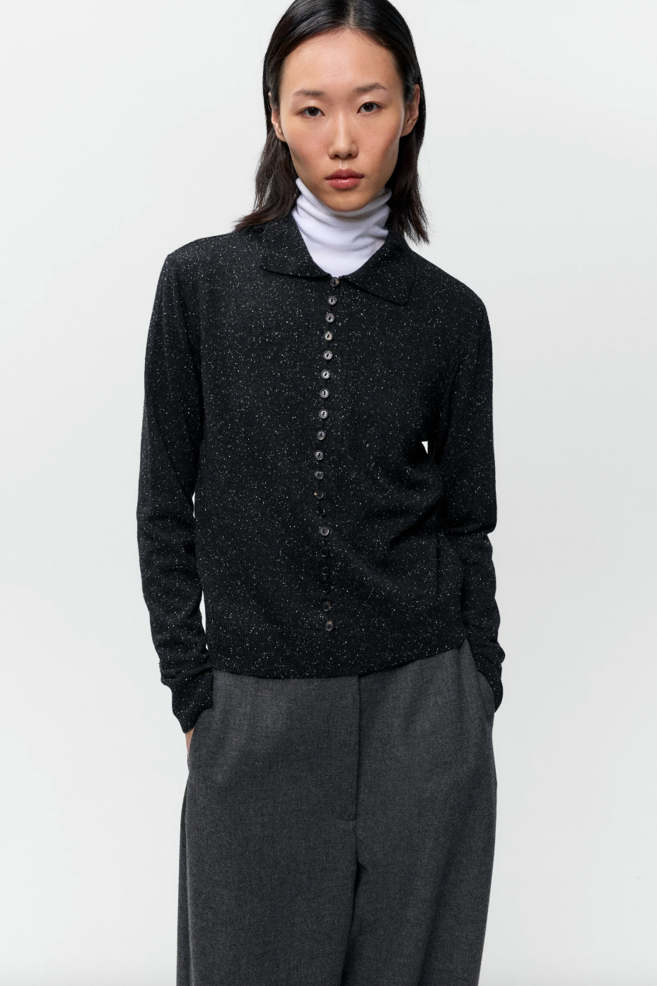 Silk & Wool Flecked Polo
