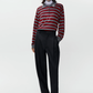 Organic Cotton Striped Polo, Burgandy