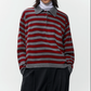 Organic Cotton Striped Polo, Burgandy