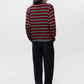 Organic Cotton Striped Polo, Burgandy