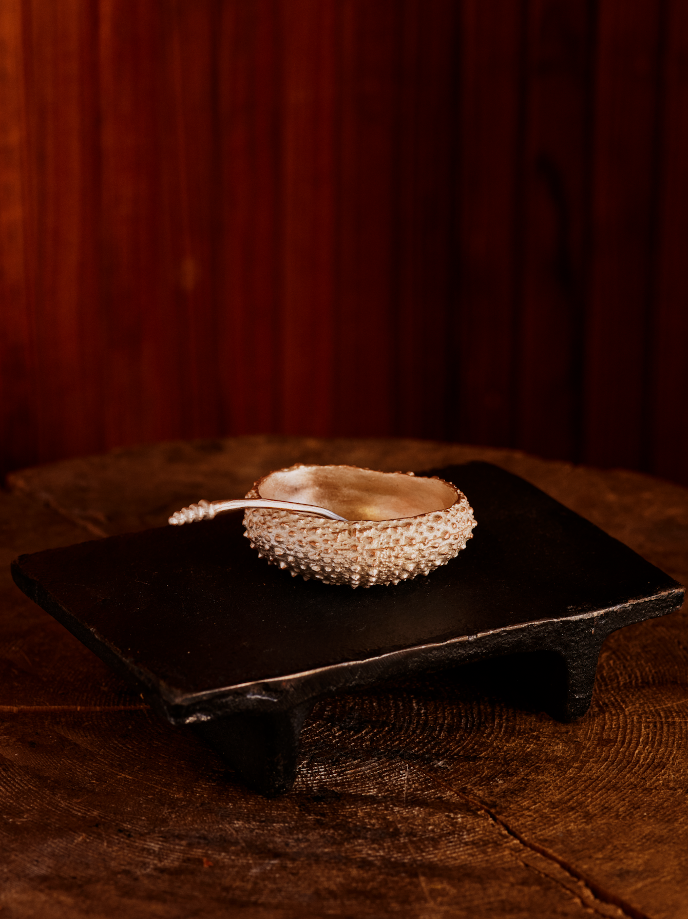 Sea Urchin Salt Dish, Gold