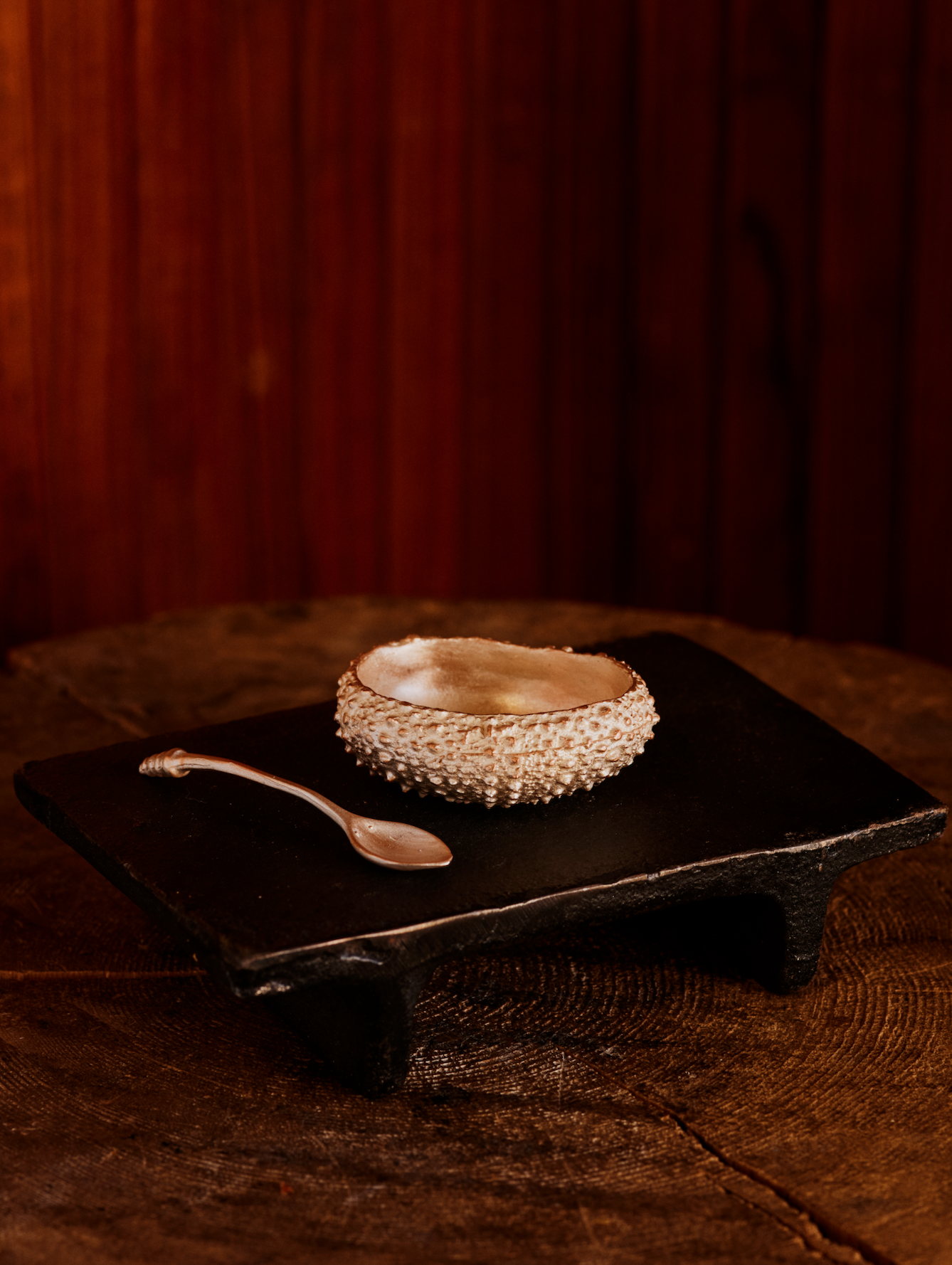 Sea Urchin Salt Dish, Gold