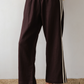 Linen Stripe Crop Racer Pant, Espresso