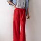 Linen Stripe Crop Racer Pant, Bell Pepper