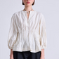 Rocca Pleat Top, Cream