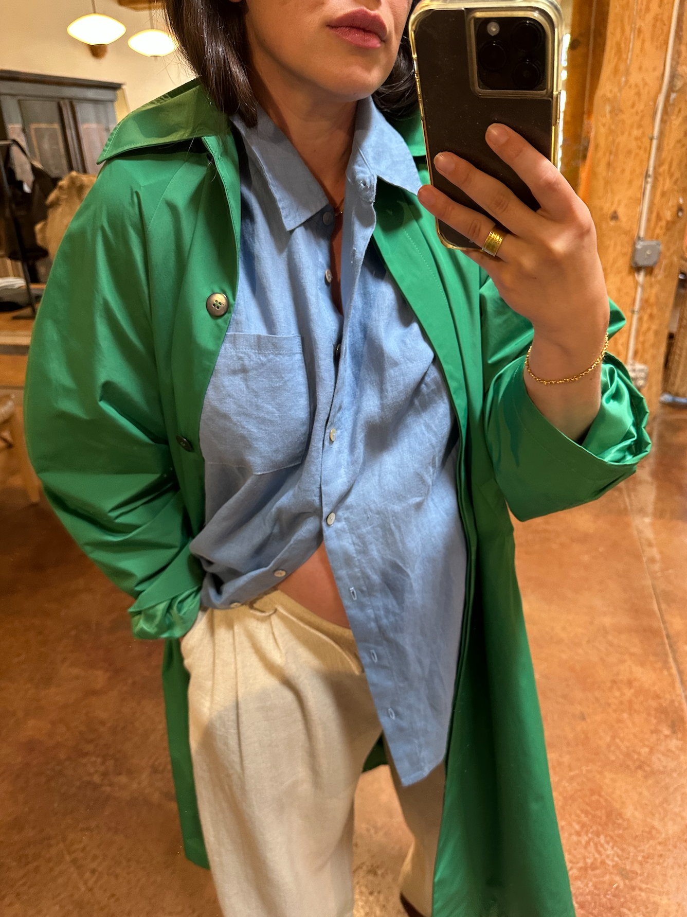 Linen Relaxed Shirt, Cornflower