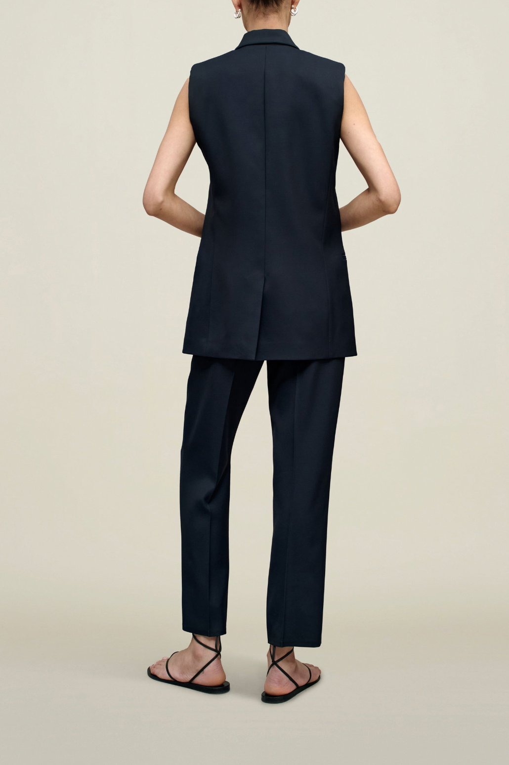 Deon Sleeveless Blazer, Navy